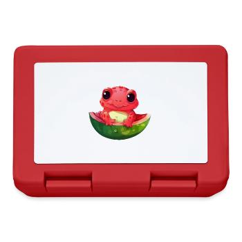 Axolotl extraterrestre rouge kawaii avec pastèque - Boîte à goûter - rouge - Devant