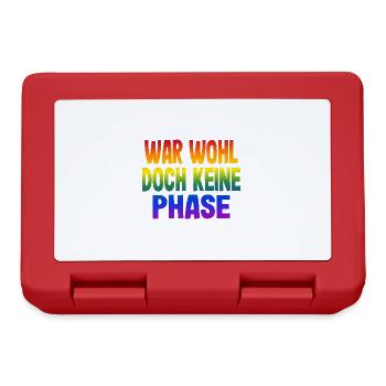 War wohl doch keine Phase Gay Pride Schwul Spruch - Brotdose - Rot - Vorne