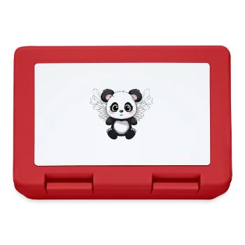 Panda avec des ailes qui ressemble à un ange - Boîte à goûter - rouge - Devant
