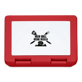 Mein Grill Meine Regeln | Griller Grillen Geschenk - Brotdose - Rot - Vorne