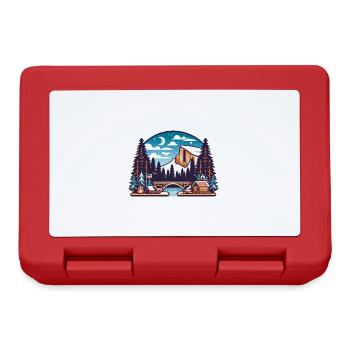 Yosemite Camping USA Holzhütte Berge Ski Lagerfeue - Brotdose - Rot - Vorne
