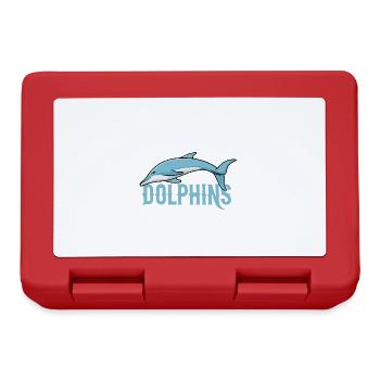 Fille aime les dauphins mignons animaux marins - Boîte à goûter - rouge - Devant