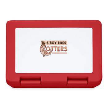 Boy Likes Otters Cute Forest Animal Wildlife - Lunchbox - red - Front