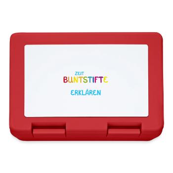 Ich habe weder die Zeit noch die Buntstifte Spruch - Brotdose - Rot - Vorne