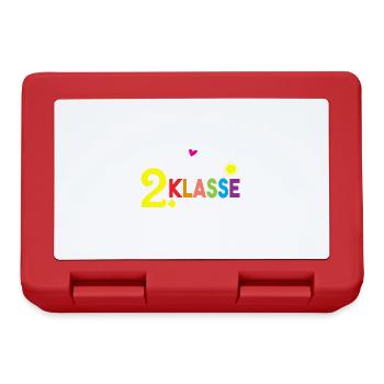 Hallo 2 Klasse Schulstart Schule Schüler Geschenk - Brotdose - Rot - Vorne