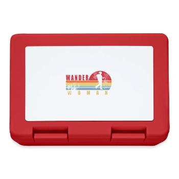 Retro Vintage Wanderwoman Geschenk Frau Wandern - Brotdose - Rot - Vorne
