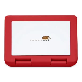Cute Hedgehog Waddling Paws Footprint - Lunchbox - red - Front