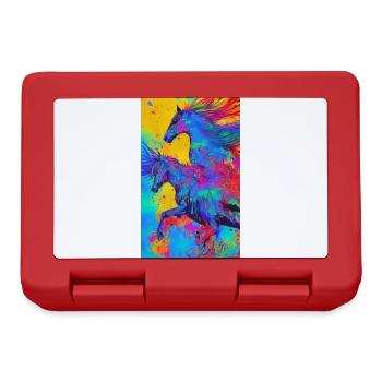 Horse | Horseback riding | Animal | Mount | Colorful - Lunchbox - red - Front