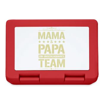 mama und papa team - Brotdose - Rot - Vorne