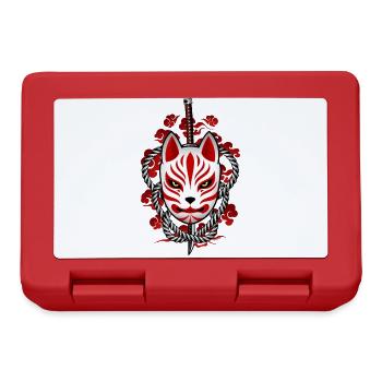 Japan Kitsune - Walddämon Maske - Brotdose - Rot - Vorne
