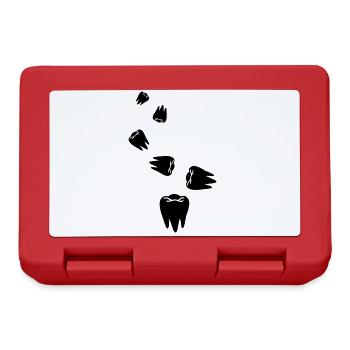 Symbole de l’icône de dent - Boîte à goûter - rouge - Devant