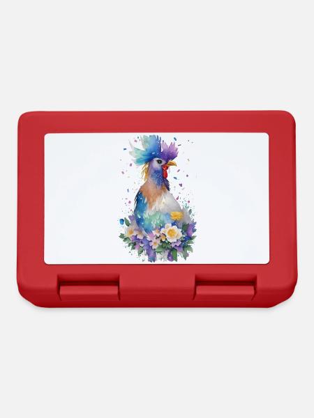 verrücktes Huhn - Brotdose - Rot