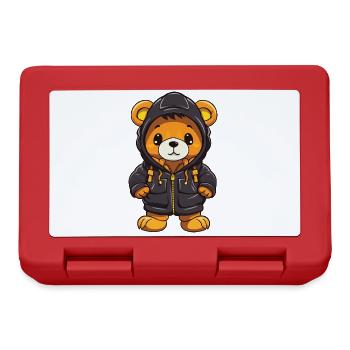 Ours Hiver Bande Dessinée Mignon - Boîte à goûter - rouge - Devant