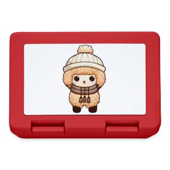 Alpaga Animal bébé Lama bande dessinée hiver - Boîte à goûter - rouge - Devant