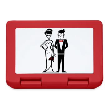 Wedding, Couple, Bride, Groom - Lunchbox - red - Front