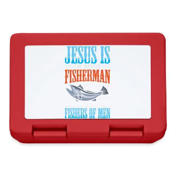 Fisherman Fish Fishing Sayings Funny Angler - Lunchbox - red - Front