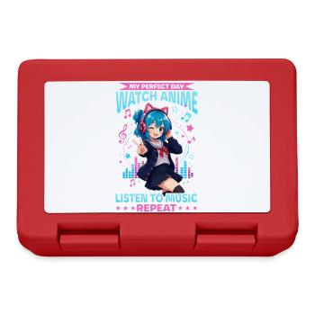 Anime et musique Chibi - Boîte à goûter - rouge - Devant