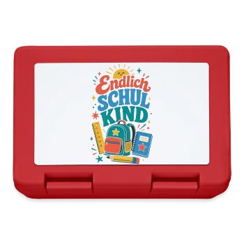 Endlich Schulkind – bunte Schultasche - Brotdose - Rot - Vorne