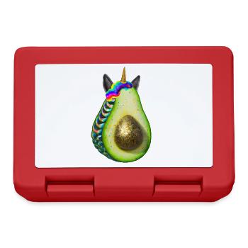 Glückliche Einhorn Avocado - Brotdose - Rot - Vorne