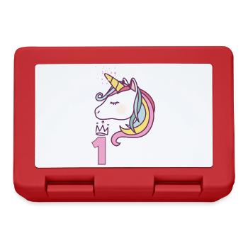 Anniversaire Fille Princesse Licorne 1 an Cadeau - Boîte à goûter - rouge - Devant