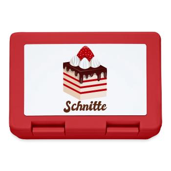 Erdbeere Schnitte Retro Torte Bäckerin lustig Frau - Brotdose - Rot - Vorne