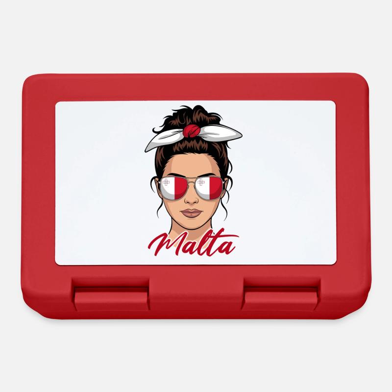 Fille Maltaise Femme Drapeau Malte - Boîte à goûter - rouge