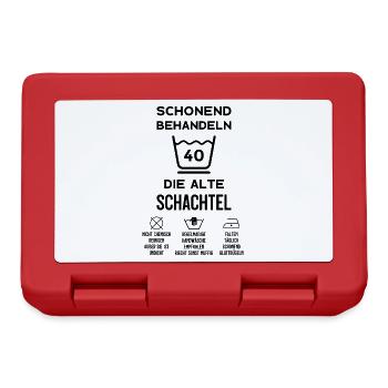 40. GEBURTSTAG SCHONEND BEHANDELN ALTE SCHACHTEL - Brotdose - Rot - Vorne