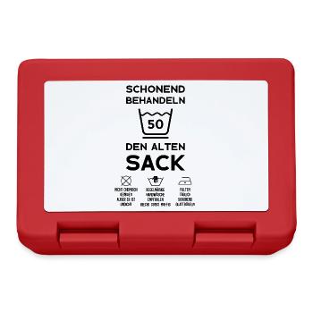 50. GEBURTSTAG HERREN 50 JAHRE SCHONEND BEHANDELN - Brotdose - Rot - Vorne