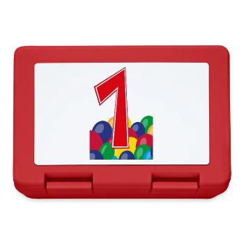 1 / Coole eins mit Luftballons zum Geburtstag. - Brotdose - Rot - Vorne