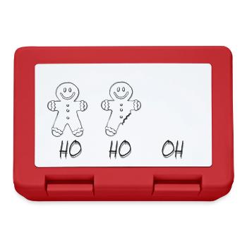 Lebkuchen-Männchen - ho ho oh! Kekse, Weihnachten - Brotdose - Rot - Vorne