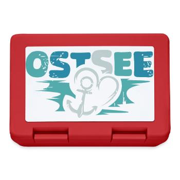 Ancre baltique rétro amour coeur logo symbole vintage - Boîte à goûter - rouge - Devant