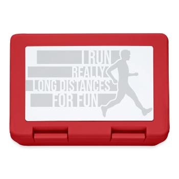 I Run Really Long Distances For Fun Marathon Sport - Brotdose - Rot - Vorne