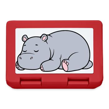 Hippopotame endormi Vecteur paresseux fatigué - Boîte à goûter - rouge - Devant
