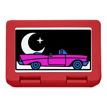 Retro 80s Cabrio Grafik - Brotdose - Rot - Vorne