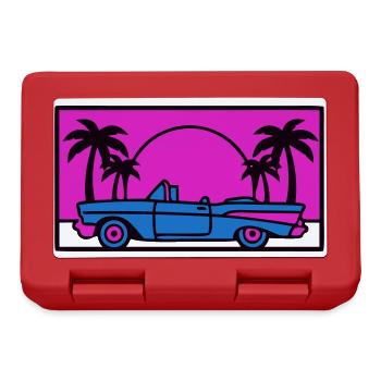 Retro 80er Auto Logo - Brotdose - Rot - Vorne