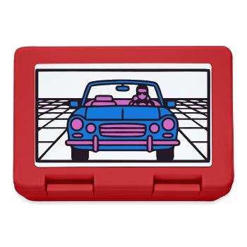 Retro Car Miami Logo - Lunchbox - red - Front