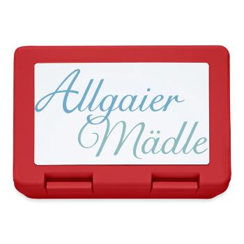 Allgaier Mädle Mädchen aus dem Allgäu (Hell) - Brotdose - Rot - Vorne