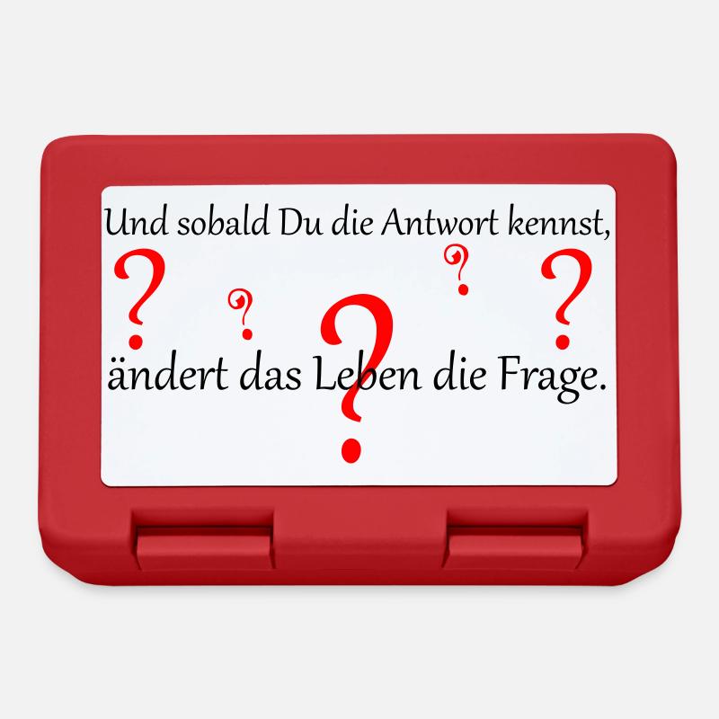 Du kennst die Antwort, das Leben ändert die Frage - Brotdose - Rot