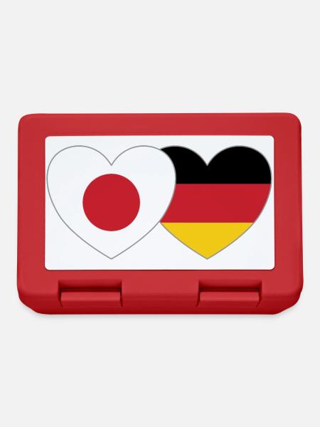 Japan Germany Flag Heart - Lunchbox - red