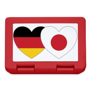 Germany Japan Flag Heart - Lunchbox - red - Front