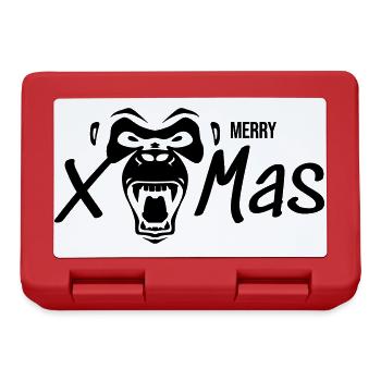 Merry Xmas Gorilla Monkey Gift - Lunchbox - red - Front