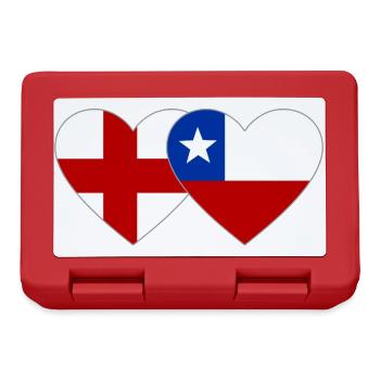 Schweden Chile Flagge Herz - Brotdose - Rot - Vorne