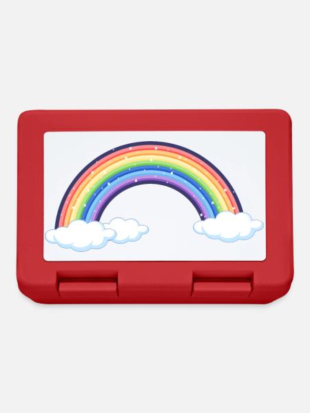 Vibrant Rainbow Over Clouds - Lunchbox - red