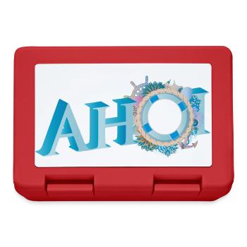 maritime sailor's greeting lettering Ahoi - Lunchbox - red - Front
