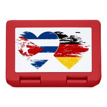 Cuba Germany flag used heart - Lunchbox - red - Front