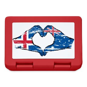 Islande Australie Drapeau Coeur Utilisé - Boîte à goûter - rouge - Devant