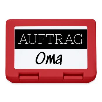 Auftrag Oma Familie Lustig Großmutter Geschenk - Brotdose - Rot - Vorne