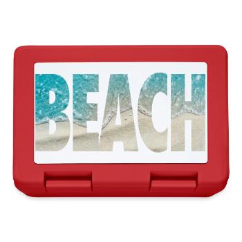 Tropical BEACH Ocean Text Vibe - Lunchbox - red - Front