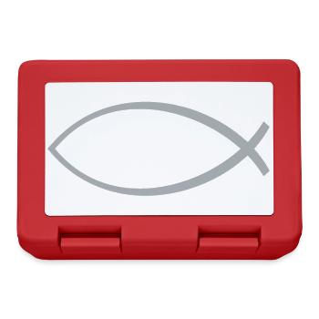 Ichtus poisson argent - Boîte à goûter - rouge - Devant