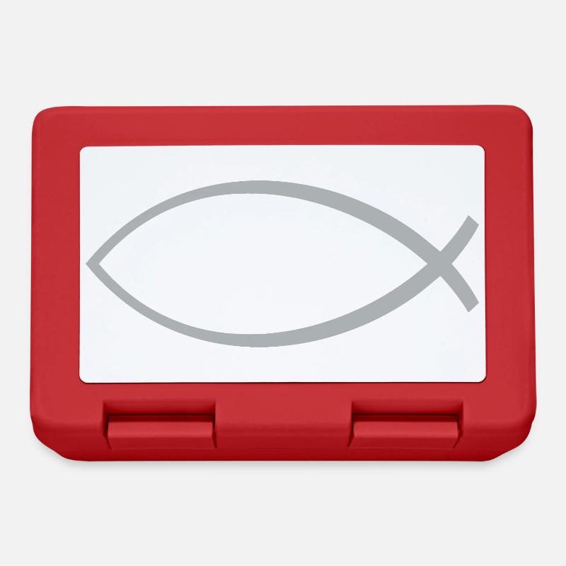 Ichtus fish silver - Lunchbox - red